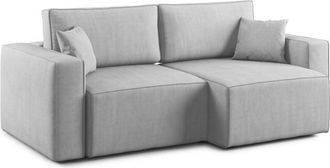 Divani.Store Morfeo Sof&aacute; Con Asiento Extra&iacute;ble En Tela Impermeable 215 Cm Gris Claro