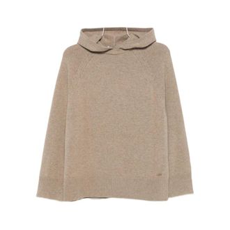 Max Mara Cashmere Hoodie - Dames - Cashmere truien - Beige - M - Kasjmier - Truien & Vesten