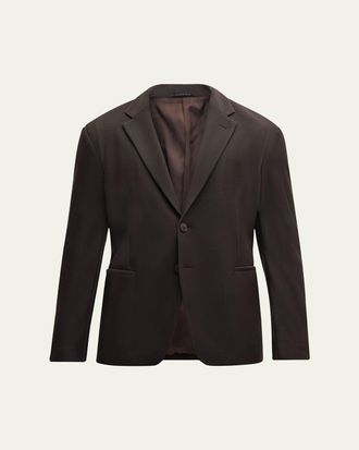 Giorgio Armani Mens Nylon Rice Stitch Two-Button Blazer