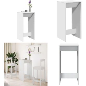 vidaXL Tavolo da Bar Bianco 51x50x103,5 cm in Truciolato - Tavolo in truciolato - Tavolo da pranzo