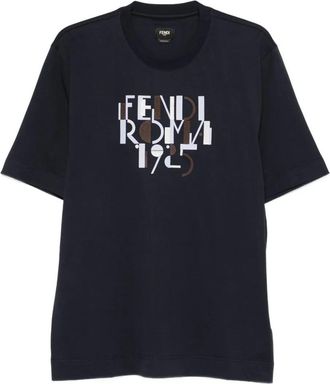 Fendi Roma 1925 Print Cotton T-Shirt Clothing