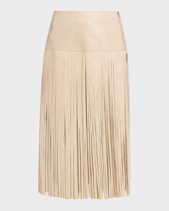Kobi Halperin Parker Leather Fringe Skirt