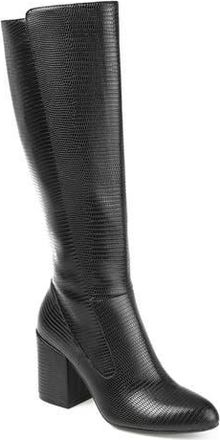 Journee Collection Tavia Embossd Tall Boot in Black at Nordstrom Rack, Size 6.5