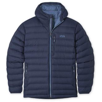 Stio Mens Hometown Down Hooded Jacket Blue XXL