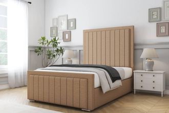 Comfort Beds Arizona Dumfries Bed Frame - 50 Upholstered Headboard in Light Brown | Size: Single