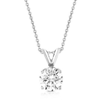 Vir Jewels 1 cttw Lab Grown Diamond Solitaire Pendant Necklace in 14K Gold with Chain For Women
