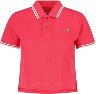 Vivienne Westwood Cropped Polo Shirt with Double Stripe Detailing