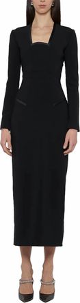 Prabal Gurung Squareneck Long Sleeve Sheath Dress In Black