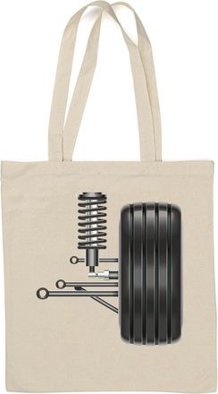 Generic Car Suspension Logo Natural Cotton Tote Bag White