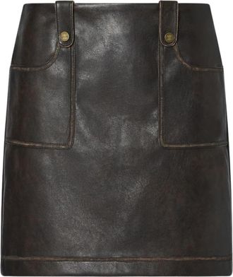 Liu Jo Wf 6465 E1106 Minirok - Dames - Korte rokken - Bruin - M - Leer - Rokken