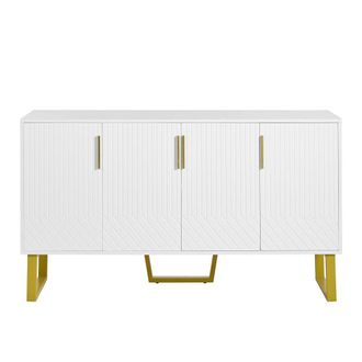 Urban Meuble Aparador lacado en blanco con motivos geom&eacute;tricos y patas