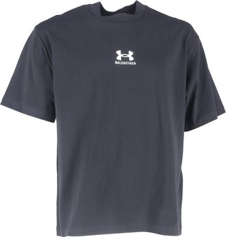 Balenciaga Pre-owned Mens x Under Armour Logo-Embroidered T-Shirt in Black Cotton - Size 2XL