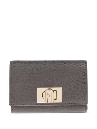 Furla lock-detail leather wallet - Grey