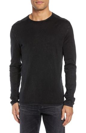 John Varvatos Walter Long Sleeve Acid Wash Crewneck T-Shirt in Black at Nordstrom, Size Xx-Large