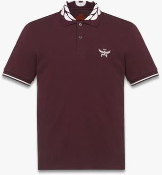 MCM Laurel Logo Piqu&eacute; Polo in Organic Cotton in Winetasting at Nordstrom, Size Small