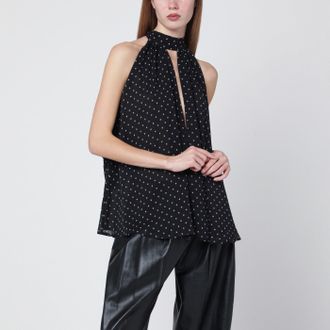 Rotate Polka Dot Bluse mit integriertem Schal