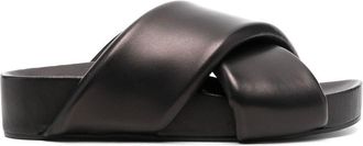 Jil Sander crossover strap chunky sandals - women - Calf Leather/Calf Leather/Calf Leather - 36 - Black