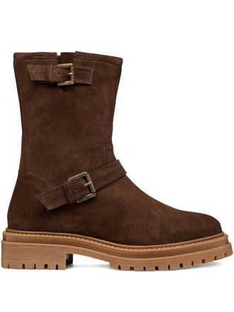 Geox buckle-embellishment suede boots - Brown