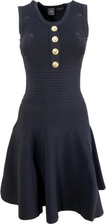 Pinko Pinko - Abit Jacquard Piquet Overhemdjurk - Dames - Jurken - Zwart - Maat: M Viscose
