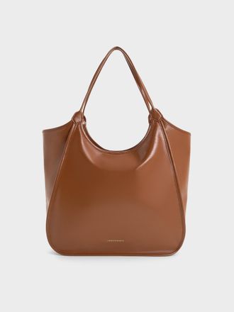 Charles & Keith Sianna Crinkle-Effect Slouchy Tote Bag