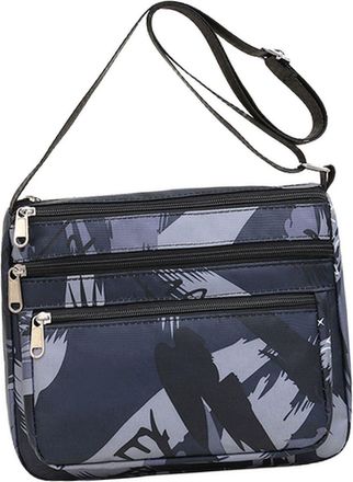 Generic Mens Crossbody Bag for Urban Commuting and Outdoor Leisure - sturdy Nylon with Organised Zip Compartments (Black,9.84&times;3.94&times;8.27in)