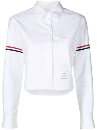 Thom Browne cropped cotton shirt - women - Cotton - 38 - White