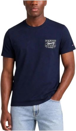Tommy Hilfiger Reg Sign Flag T-Shirt - Heren - T-shirts - Blauw - L - Tops