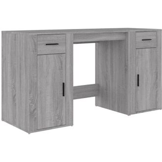 vidaXL Desk with Cabinet Grey Sonoma Engineered Wood vidaXL