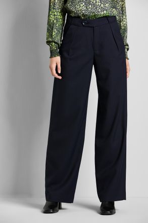 Bugatti Stoffhose BUGATTI, Damen, Gr. 34, Normalgr&ouml;ssen, blau (marine), 63% Polyester, 34% Viskose, 3% Elasthan, unifarben, normal, Hosen Stoffhose, mit gerad