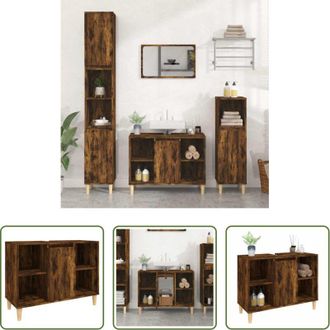 vidaXL Lavabo - Mobile Lavabo Rovere Fumo 80x33x60 cm in Legno Multistrato