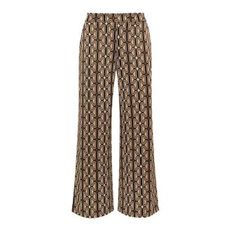Maliparmi Optical Chain Trouser - Dames - Wijde Broeken - Veelkleurig - 2XL - Polyester - Broeken