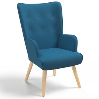 IDMarket Idmarket - Poltrona Scandinava Ivar In Tessuto Blu Anatra