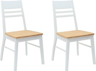 vidaXL Sillas De Comedor 2 Pcs 43 X 54 X 89 Cm Madera De Caucho S&oacute;lido Vidaxl