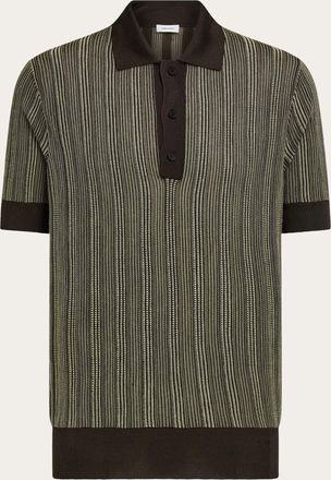 Ferragamo Men Short sleeve knitted polo Multicolor