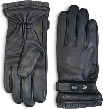 TruClothing Leather Gloves Touchscreen Ribbed Knit Cuffs
