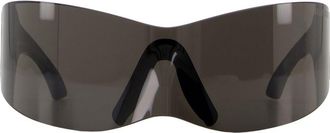 Balenciaga Unisex Bb0299s-001 Wraparound Nylon Sunglasses Black