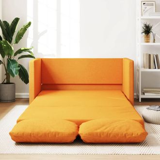 vidaXL Sof&aacute; Cama De Suelo 2 En 1 Tela Amarillo Oscuro 112x174x55 Cm Vidaxl