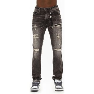 Cult of Individuality Rocker Ripped Slim Fit Straight Leg Jeans in Dodge at Nordstrom, Size 33