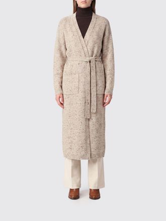 Fabiana Filippi Long Robe-Style Cardigan in Wool and Cashmere with Belt