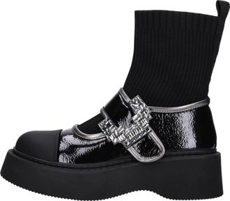 Noa Harmon Leren en Stoffen Enkellaarzen - Dames - Winterlaarzen - Zwart - 41 EU - Leer - Schoenen