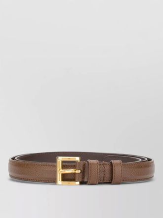 Prada square buckle belt textured calf leather