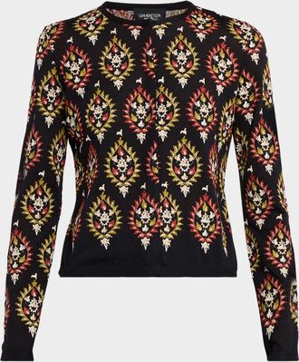 Giambattista Valli Embroidered Cashmere-Silk Cardigan