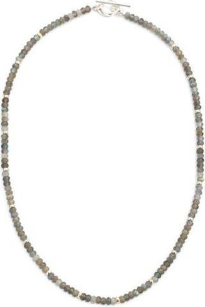 Jan Leslie Gemstone Beaded Necklace With Sterling Silver Lobster Closure in Labradorite at Nordstrom, Size 20