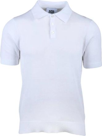 Alpha Studio Polo in Maglia - Heren - Polos - Wit - XL - Katoen - Tops