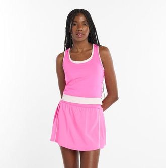 New Balance Mujer Tournament Novelty Tank en Rosa, Poly Knit, Talla XL