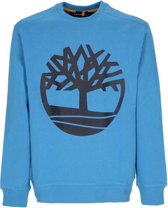Timberland Core Logo Crewneck Sweatshirt - Heren - Sweatshirts - Blauw - L - Katoen - Hoodies & sweatvesten