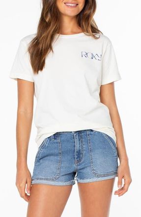 Roxy Sunset Realm Cotton Graphic T-Shirt in Cloud Dancer at Nordstrom, Size X-Small