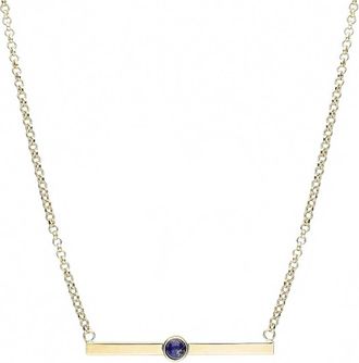 Gold & Honey Womens Lapis Bar Necklace In Gold