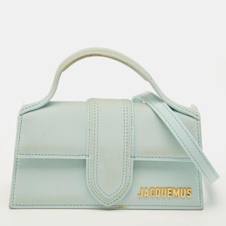Jacquemus Le Bambino Mini Light Blue Nubuck Leather Top Handle Bag