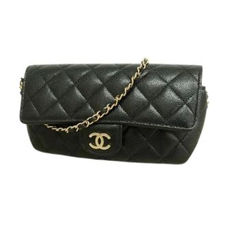 Chanel Pre-owned Vintage schoudertas - Dames - Pre-owned - Zwart - Maat: ONE Size Leer
